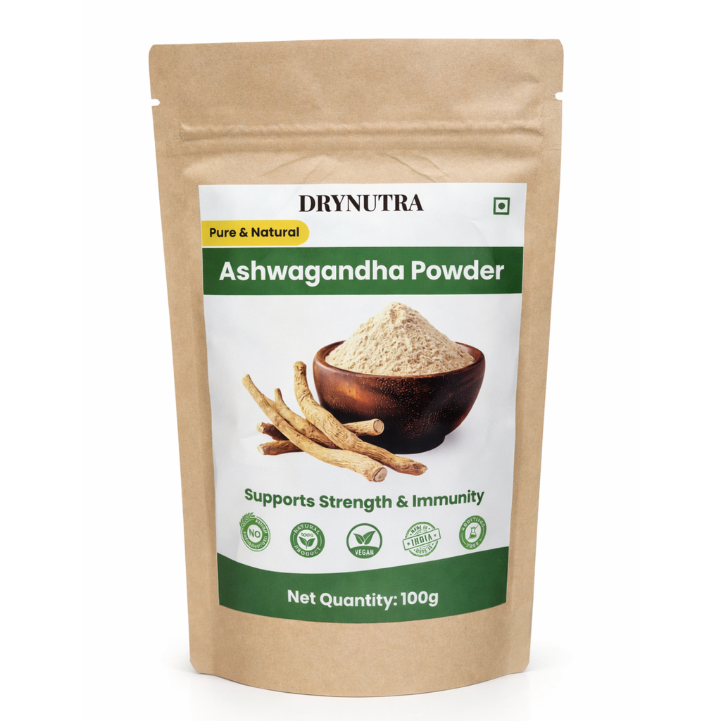 DryNutra Ashwagandha Powder – 100% Pure & Natural Withania Somnifera Root Powder | Stress Relief | Energy & Immunity Support | Ayurvedic Herbal Supplement